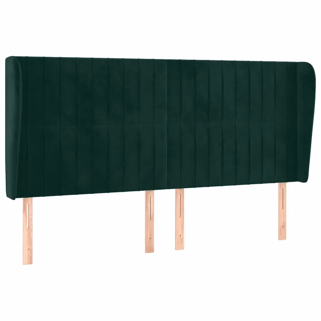 Testiera ad orecchio vidaXL in velluto verde scuro L: 203 cm, P: 23 cm, H: 118-128 cm – 2