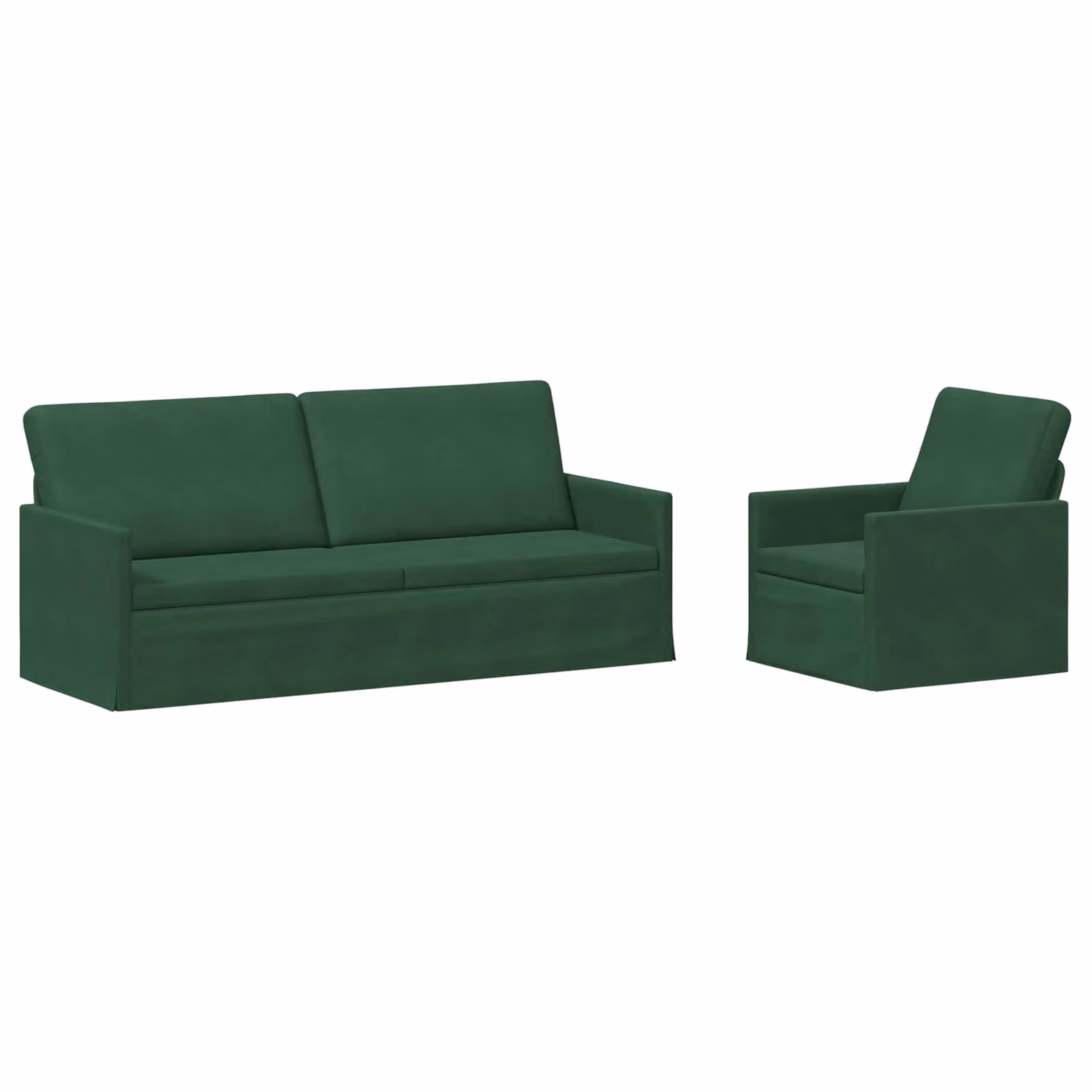 Set di 2 divani moderni vidaXL in tessuto corduroy verde con struttura in metallo per il tuo soggiorno