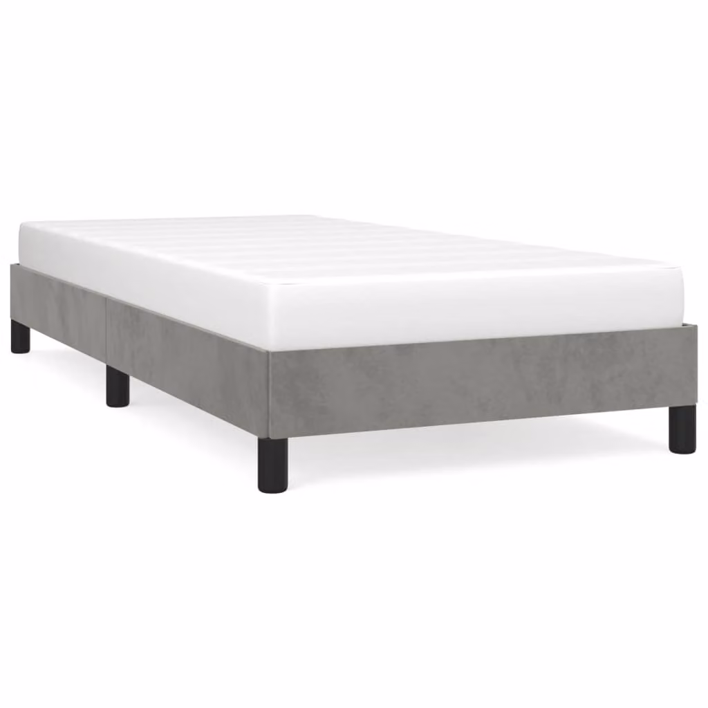 Giroletto senza Materasso Grigio Chiaro 90x190 cm Velluto