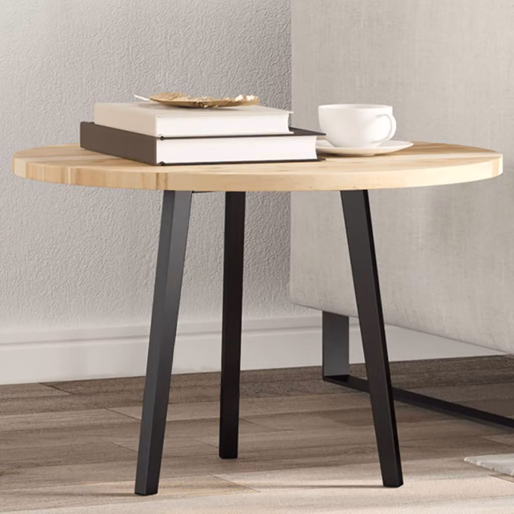 Piano Tavolo Rotondo in Legno Massello di Acacia vidaXL, Colore Marrone, Ø 60 x 2 cm