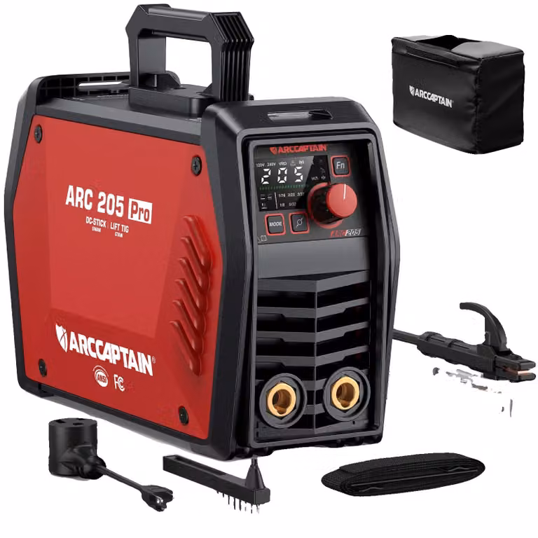 Saldatore a elettrodo, 205 Amp, doppia tensione 120V/240V, design compatto, controllo MCU integrato, compatibile con più elettrodi