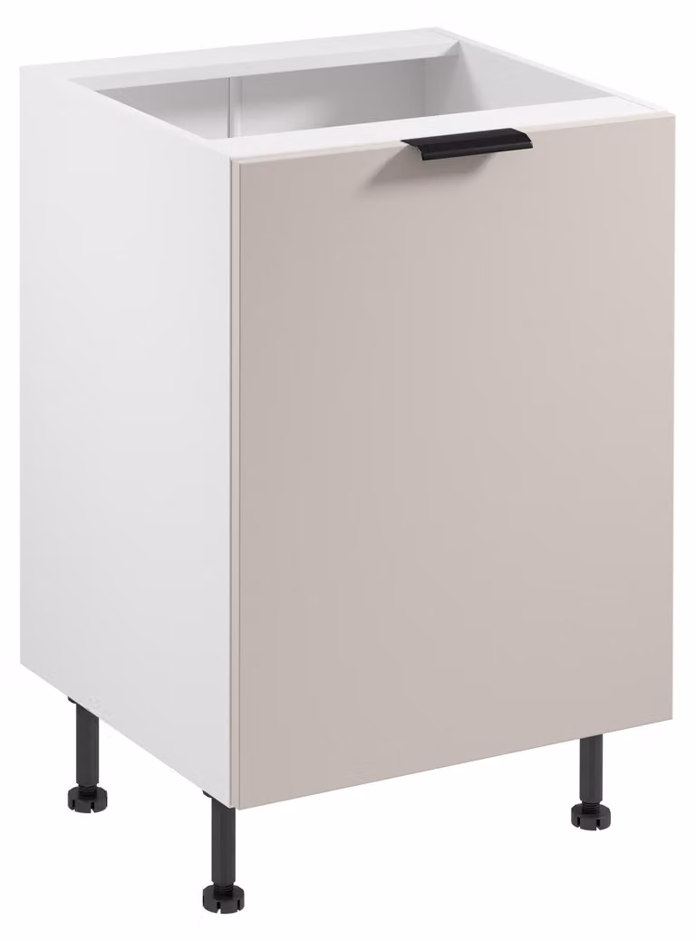 Mobile basso a un'anta SALERNO - larghezza 60 cm, bianco/beige