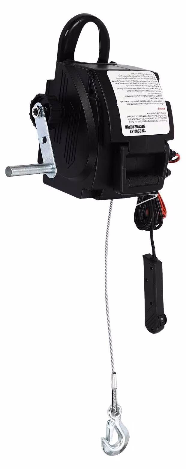 Avvolgitori elettrici da 12V - Per rimorchi per imbarcazioni / fuoristrada / ATV - Capacità di traino massima: 2721 kg (6000 lbs), capacità nominale: 907 kg - Motore da 300W - Cavo in acciaio - Telecomando a filo e controllo manuale