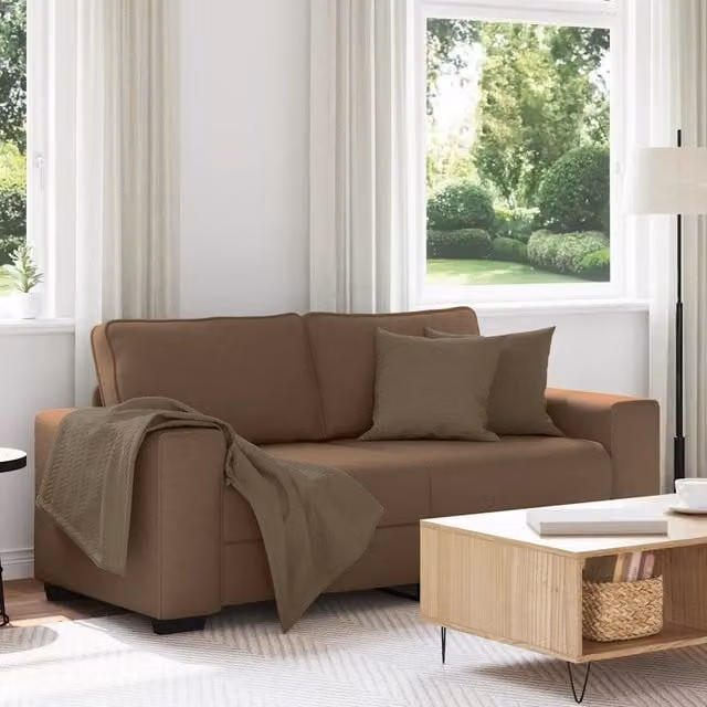 Divano a 2 Posti Marrone 180x77x82 cm in Tessuto 4105170