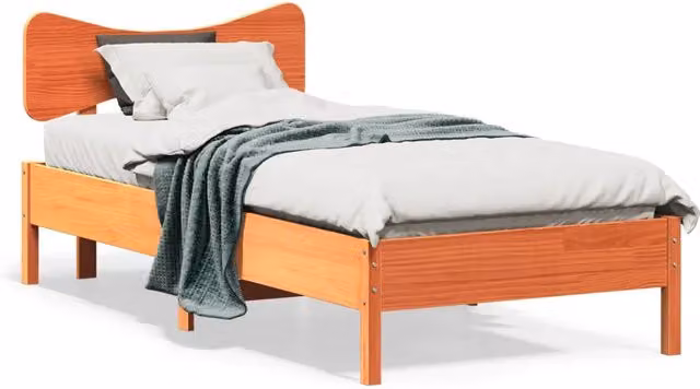 Struttura Letto in Legno di Pino Design Mania Marrone Cera L/P/H: 90 x 190 x 95,5 cm