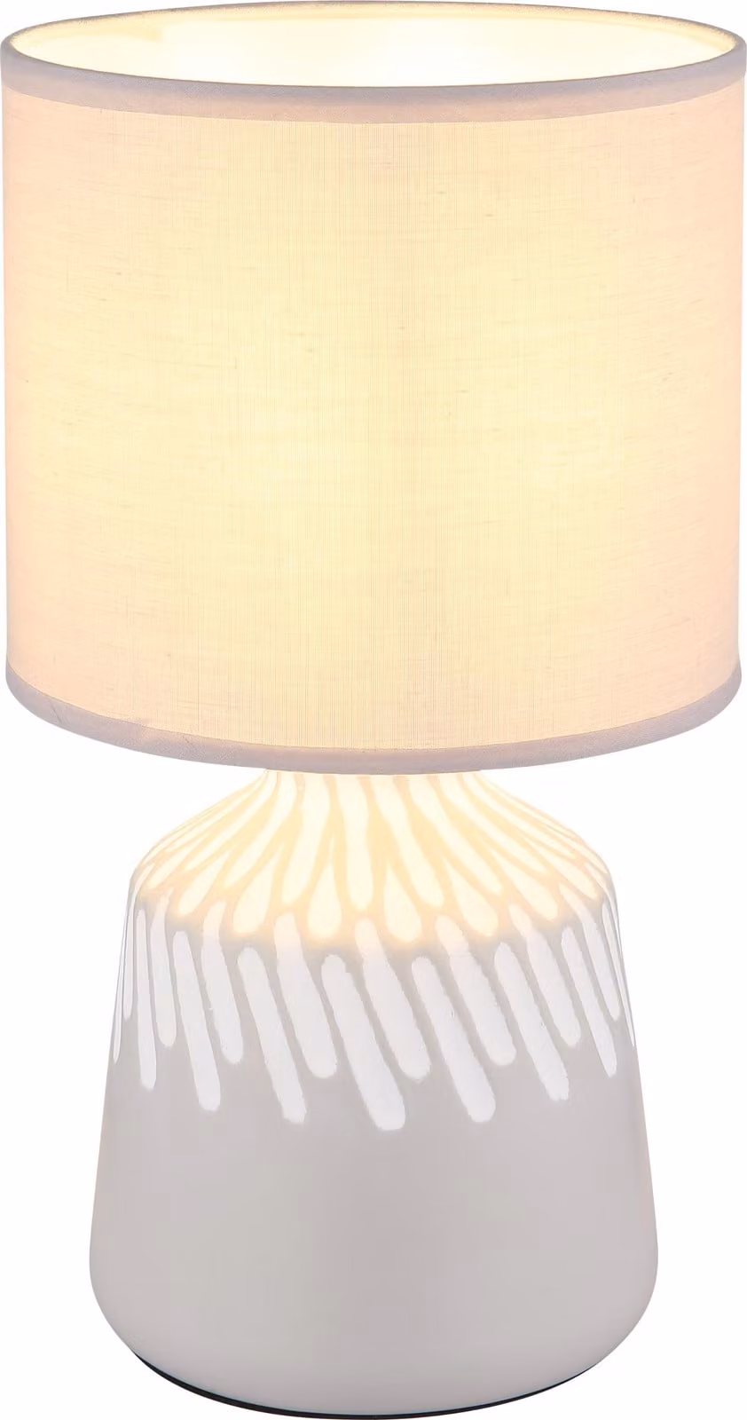 Lampada da tavolo, tessuto ceramico, color cenere, H 31,5 cm