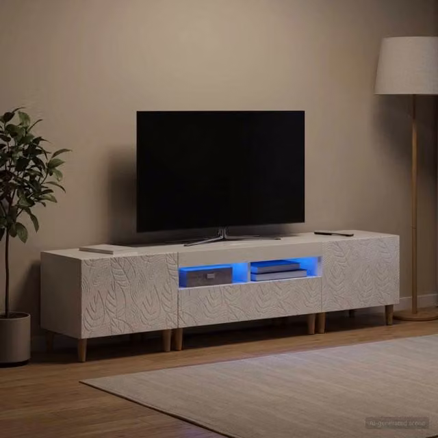 Mobile TV LED a 3 pezzi DELFT Bianco Lucido 3416763