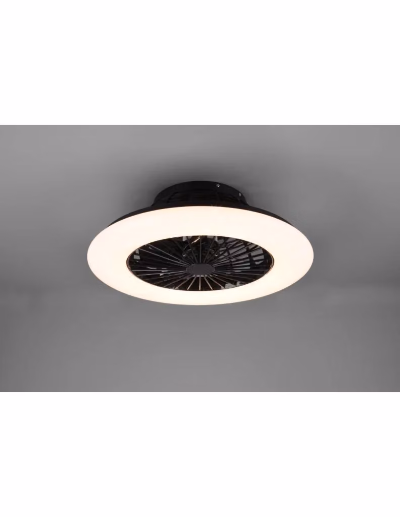 Ventilatore a soffitto con lampadario LED dimmerabile Stralsund Trio Leuchten Nero – 2