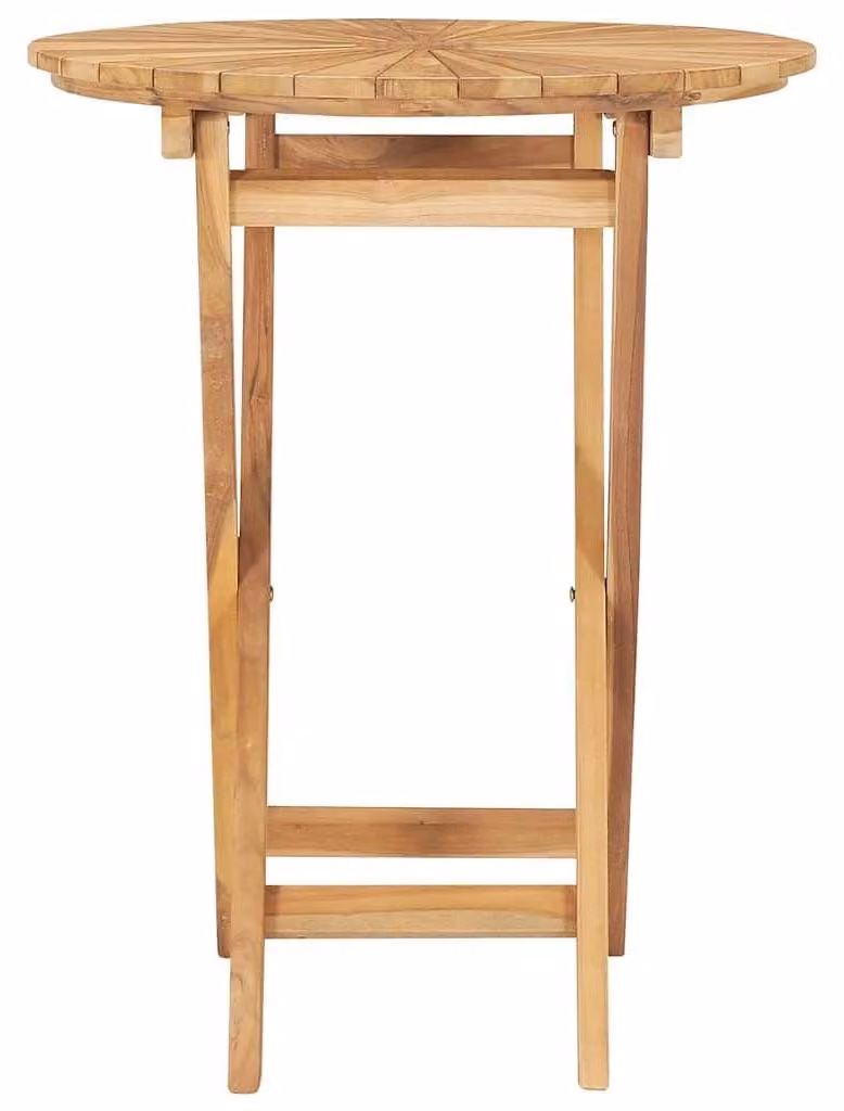 Tavolo da giardino pieghevole in teak, diametro 60 cm