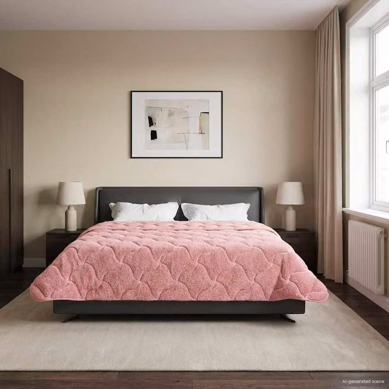 Piumino estivo traspirante e reversibile vidaXL in microfibra rosa L 240 x P 220 cm