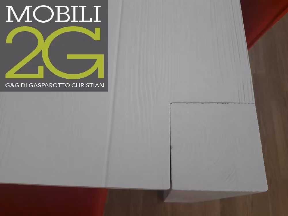 Tavolo rettangolare allungabile in abete bianco spazzolato Mobili 2G L/P: 140 x 90 cm con 2 allunghe da 40 cm – 3