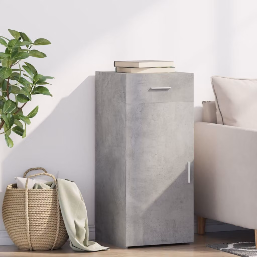 Credenza moderna vidaXL in legno multistrato grigio cemento, sospesa, L 40 cm x P 42,5 cm x H 93 cm
