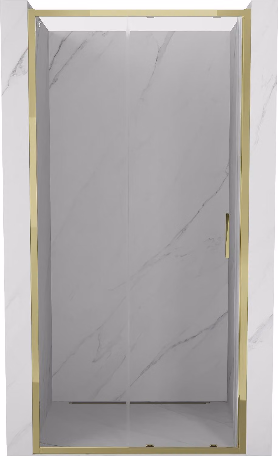 Mexen Exo porte doccia scorrevoli 100 cm, trasparenti, dorate - 8151-100-000-50-00