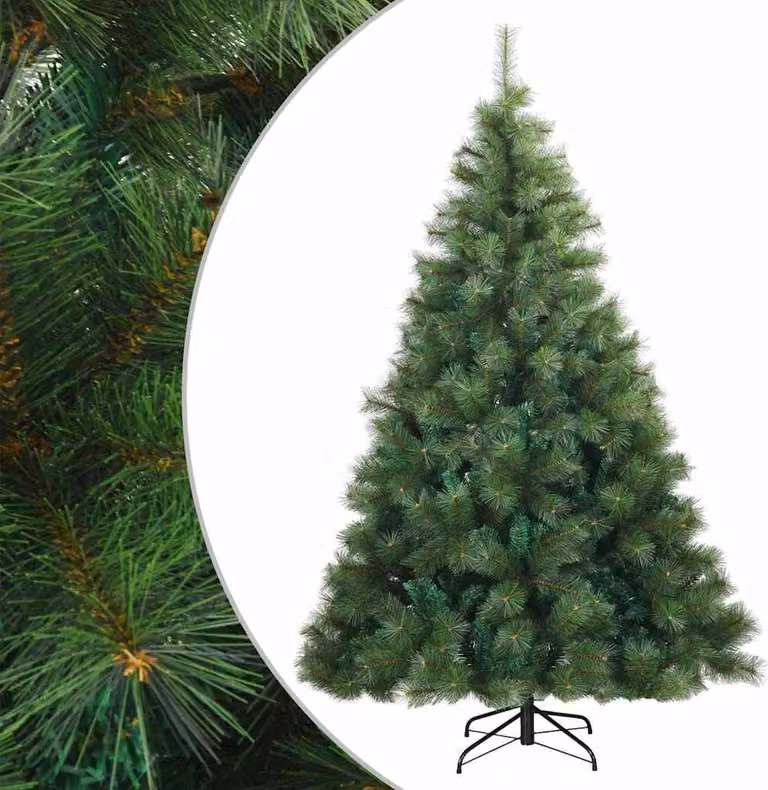 Albero di Natale Artificiale con Rami Pieghevoli Verde 210 cm