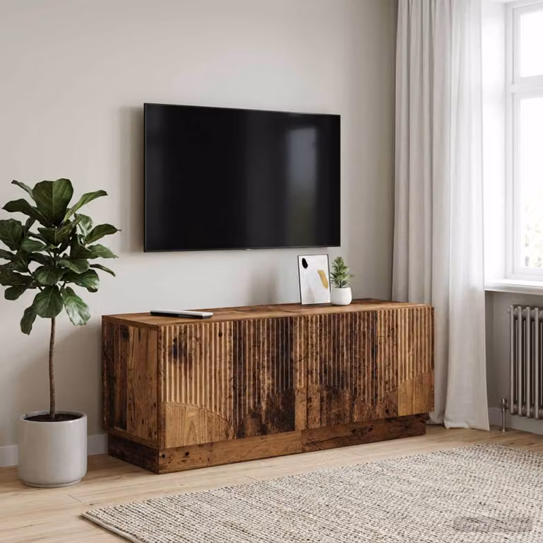 Mobile TV vidaXL in legno antico marrone con scomparti multimediali per soggiorno