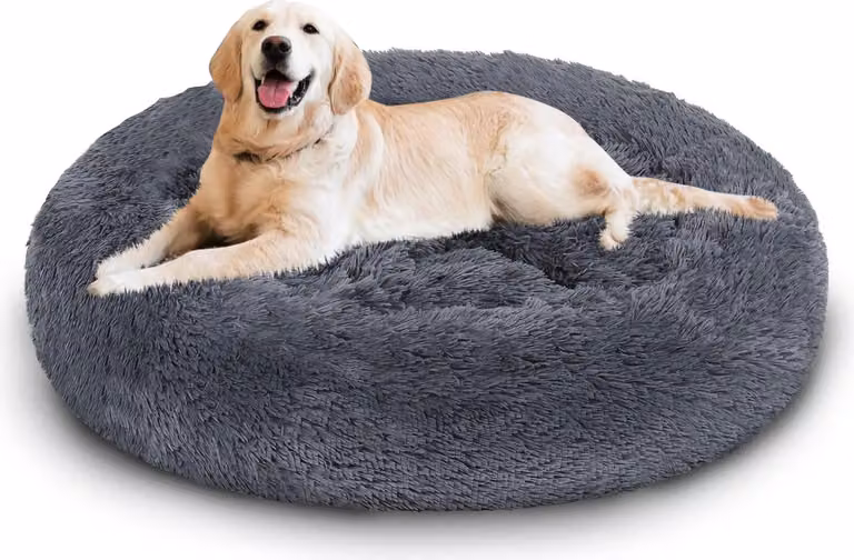 Jayseuw cane letto peluche posto letto cane cuscino gatto lavabile antiscivolo confortevole rotondo 60cm grigio scuro