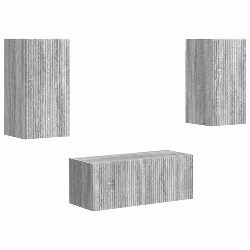 Set di 2 mobili TV moderni vidaXL in legno MDF Grigio opaco L/P/H: 78,5 x 31,0 x 26,19 cm – 2