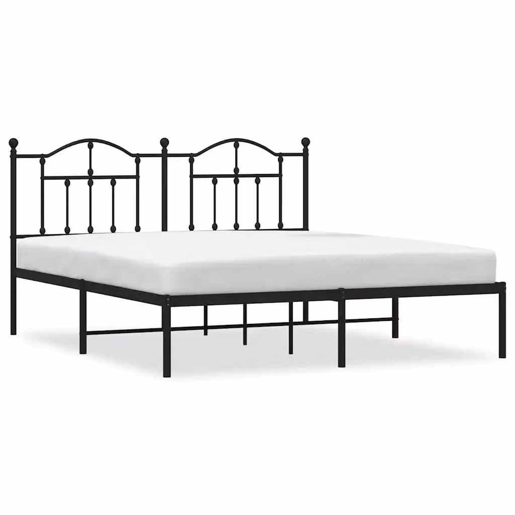 Giroletto vidaXL con testiera in metallo nero L/P: 180 x 200 cm – 2