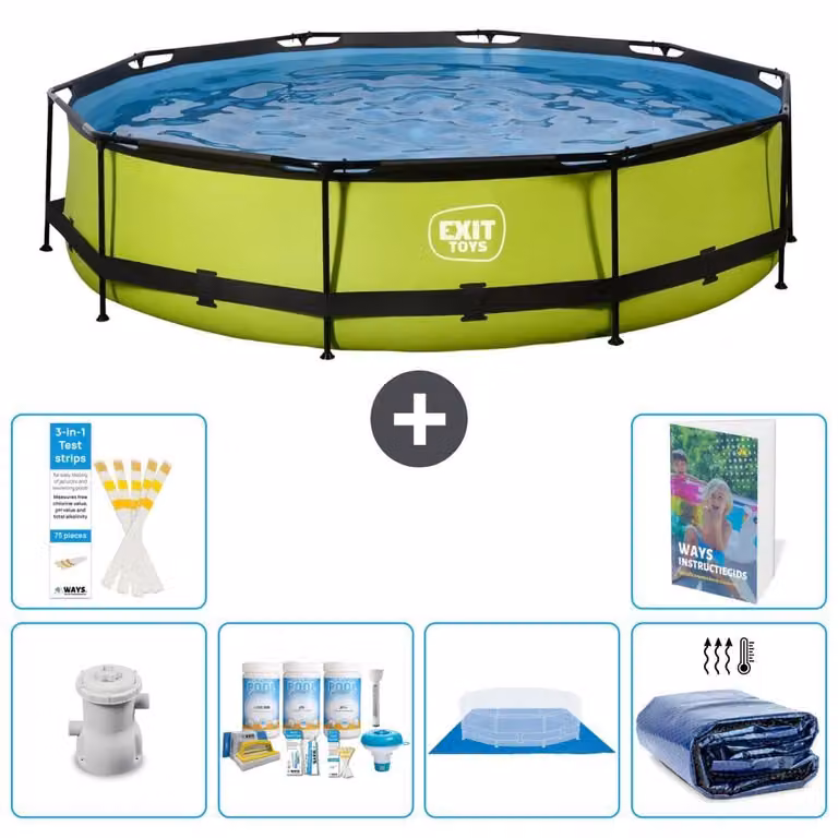 Piscina gonfiabile rettangolare - 360x76 cm - Set da 5 pezzi - Modello S289