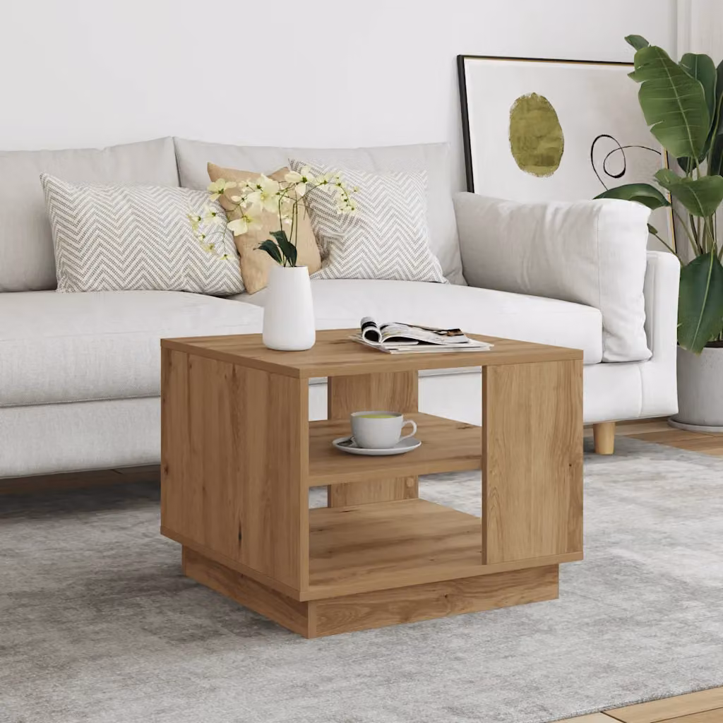 vidaXL Tavolino da Salotto Moderno in Legno Marrone L/P/H: 55 x 55 x 42 cm