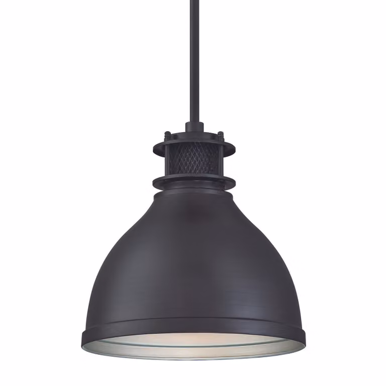 Lampada a sospensione industriale vintage in metallo gun metal con 1 sorgente luminosa