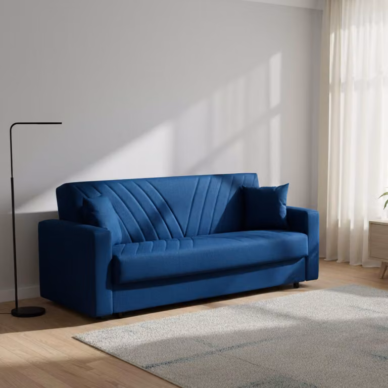 Dmora Divano Letto 3 Posti Adda 81x214 cm Nero, Contenitore Reclinabile