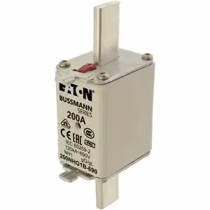 Inserto fusibile Eaton, bassa tensione, 200 A, CA 690 V, 120 kA, NH1, gL/gG, IEC, doppio indicatore di stato, linguetta di presa sotto tensione 200NHG1B-690
