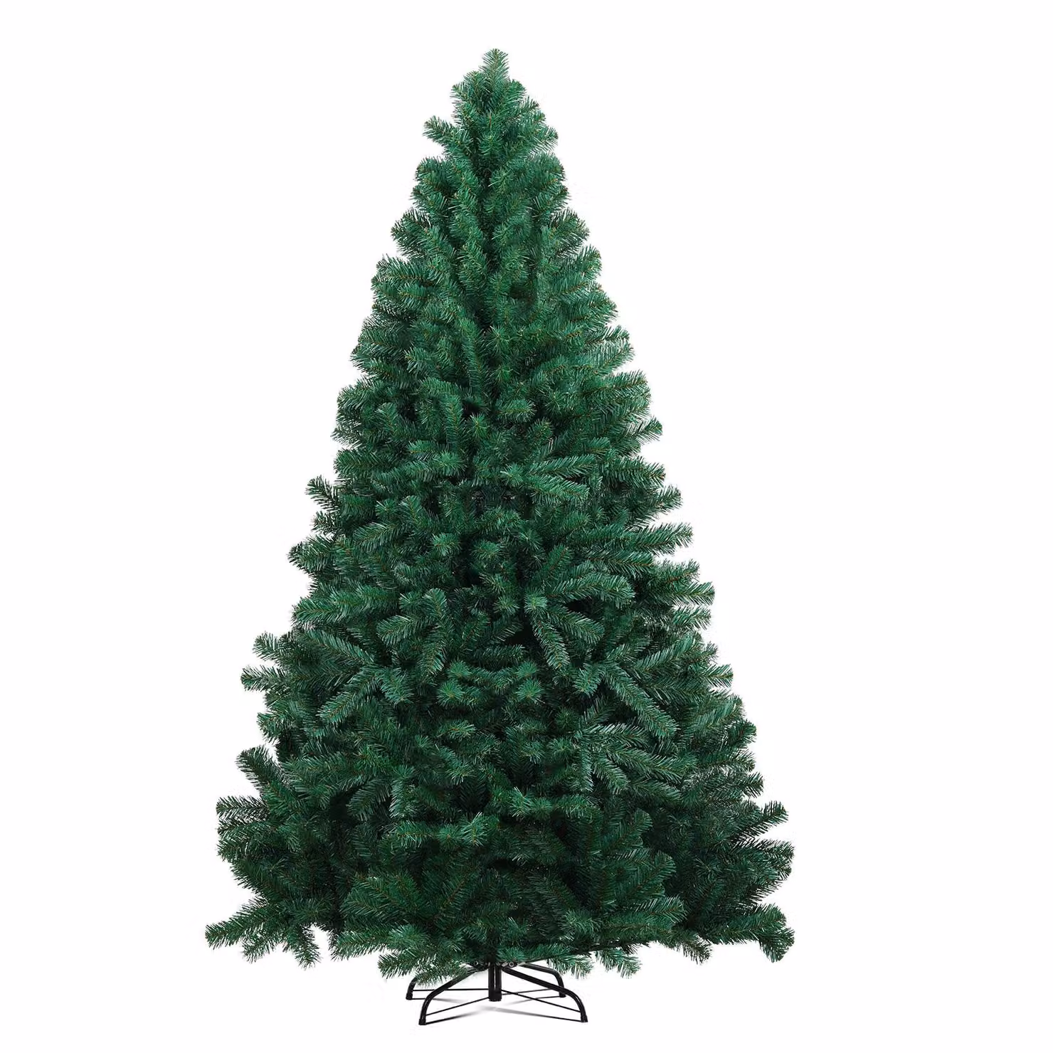 GTPLAYER: Albero di Natale artificiale, decorazioni natalizie, altezza 195 cm, materiale PVC, con oltre 1000 punte, rami rinforzati con nastri decorativi e biglietti di auguri