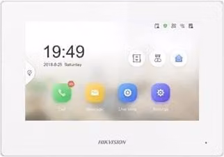 Monitor Interno Hikvision da 7 Pollici per Videocitofono a 2 Fili con Controllo Mobile tramite APP Hik-Connect, Bianco