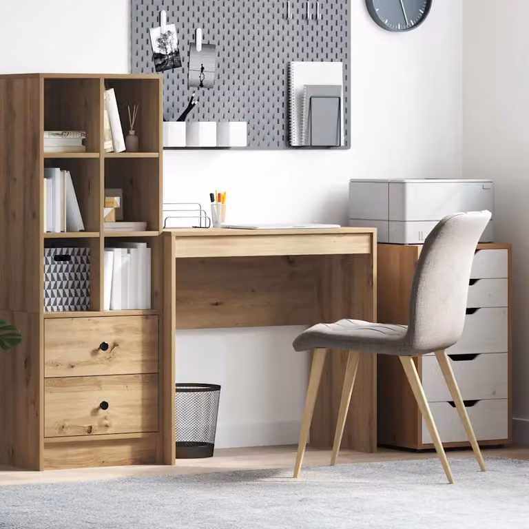 Scrivania moderna vidaXL in legno color rovere marrone L 80 cm x P 40 cm x H 76 cm