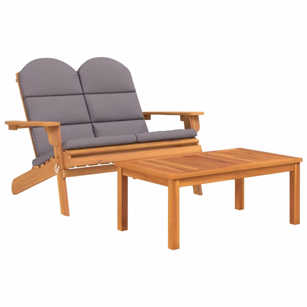 Set Salotto da Giardino Adirondack 2pz Legno Massello di Acacia