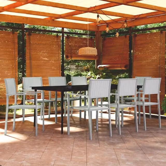 Set da Pranzo da Giardino 9 pz Bianco 3099274