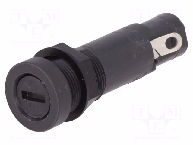 1 portalampie fuse cilindriche da 10A, dimensioni 5x20mm, per pannelli 0031.1753, contenitore per fusibili