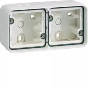 Berker 6719323502 Scatola doppia orizzontale, con cornice AP bianco polare opaco Berker W.1