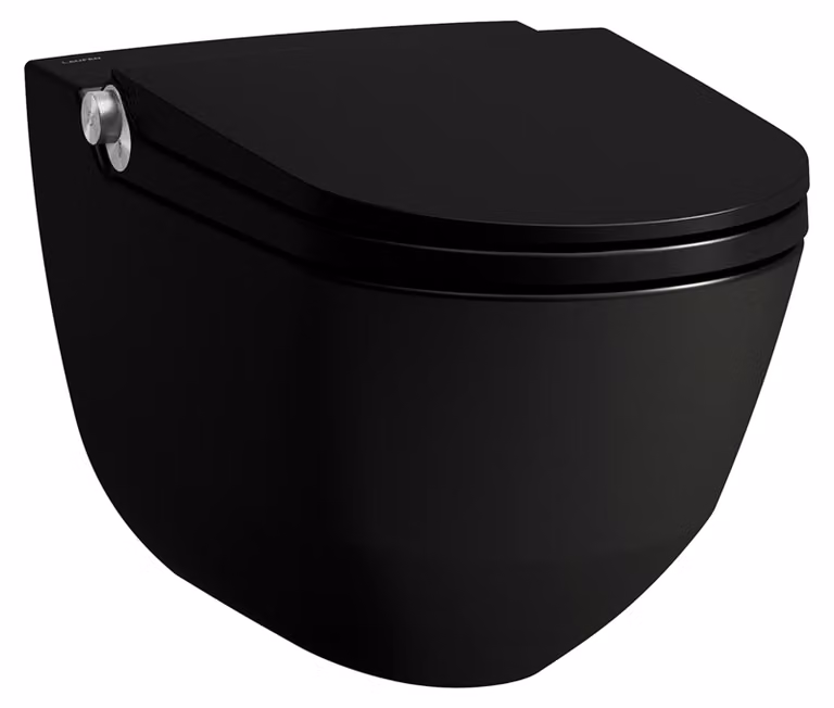 LAUFEN Cleanet Riva : WC douche mural, sans rebord de chasse, avec siège de WC et couvercle, télécommande incluse, H8206917160001, H8206917160001