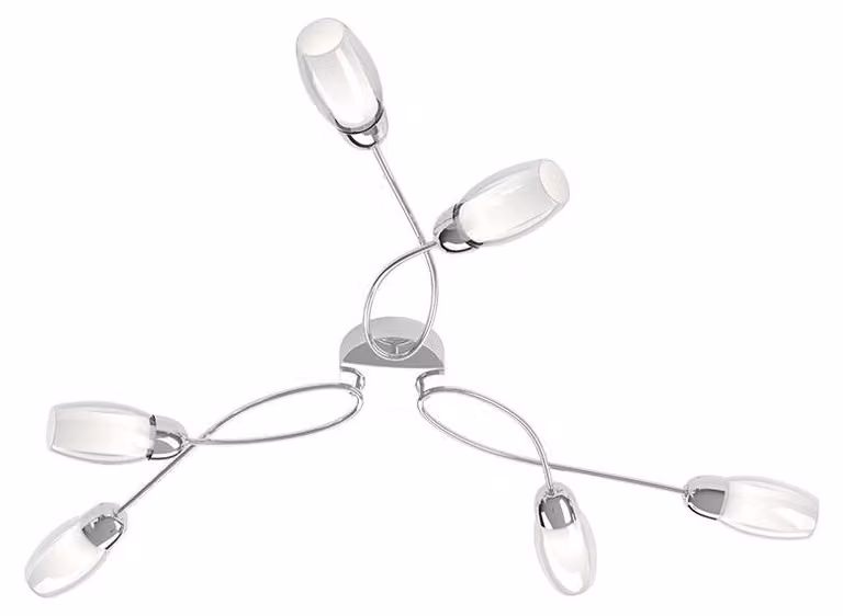 Plafoniera Contemporanea Feeling Net Metallo Cromo Vetro Trasparente 6 Luci G9