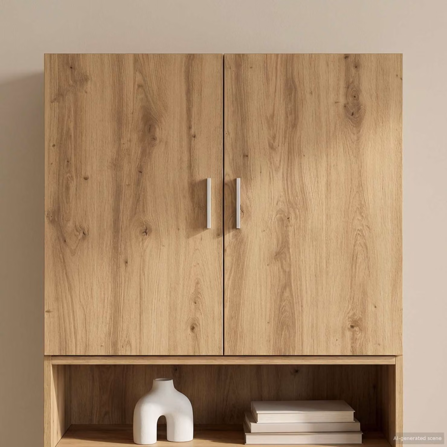 Armadietto a muro moderno vidaXL in rovere marrone con ante a battente e ripiani interni L 80 x P 42,5 x H 64 cm
