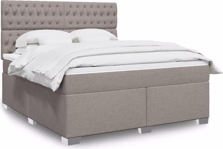 Maison Exclusive - Letto boxspring con materasso Taupe 180x200 cm Tessuto