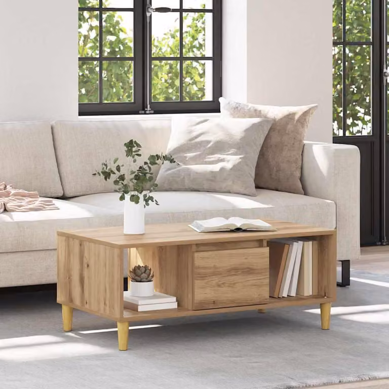 Maison Exclusive - Tavolino Artisan in rovere 90 x 50 x 26,5 cm Materiale ligneo