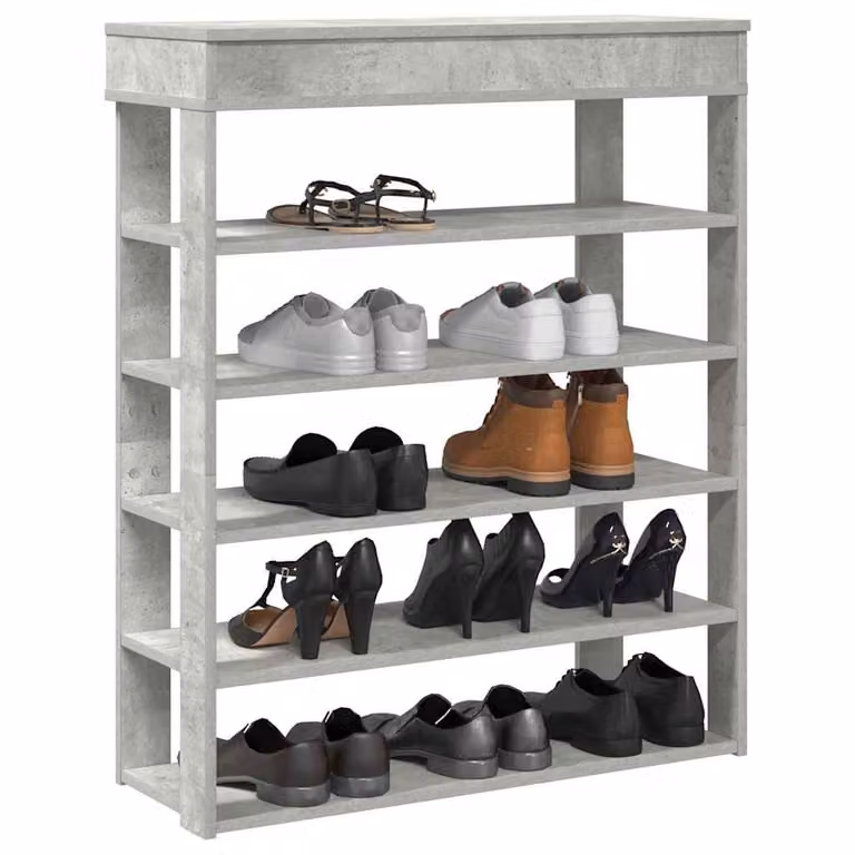 Scarpiera a parete vidaXL in legno stile industriale, colore grigio, L 80 cm x P 30 cm x H 98 cm