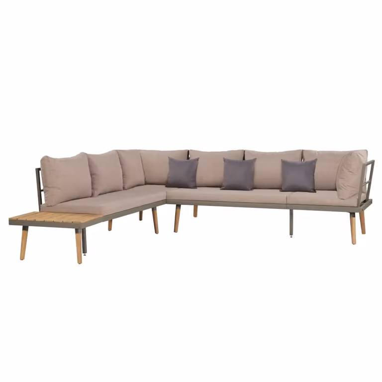 Set Divani da Giardino 4 pz con Cuscini Legno di Acacia Marrone
