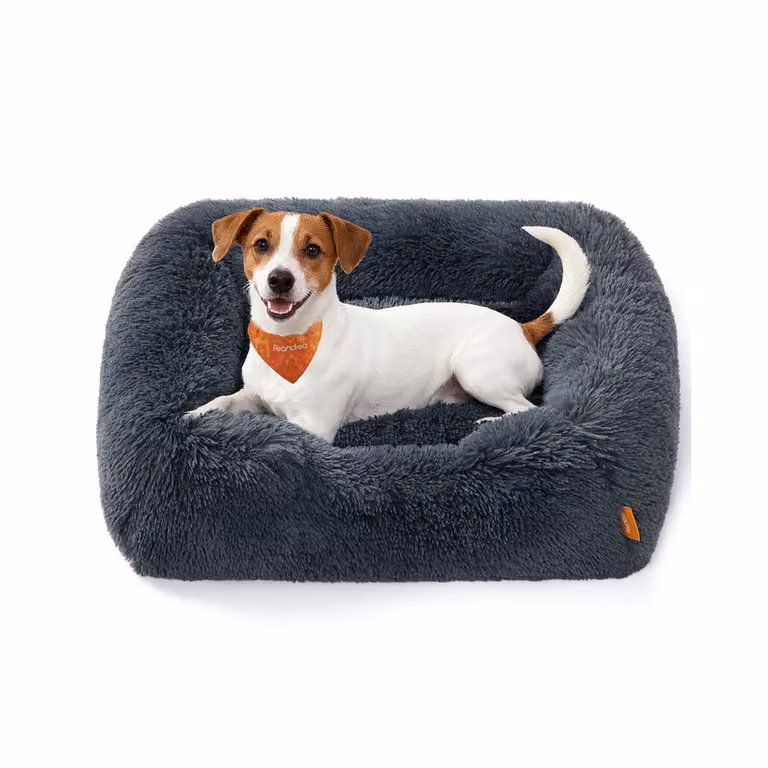 Cuccia per cani con morbida imbottitura e copertura lavabile, Grigio Scuro / 71L x 55l x 18H cm