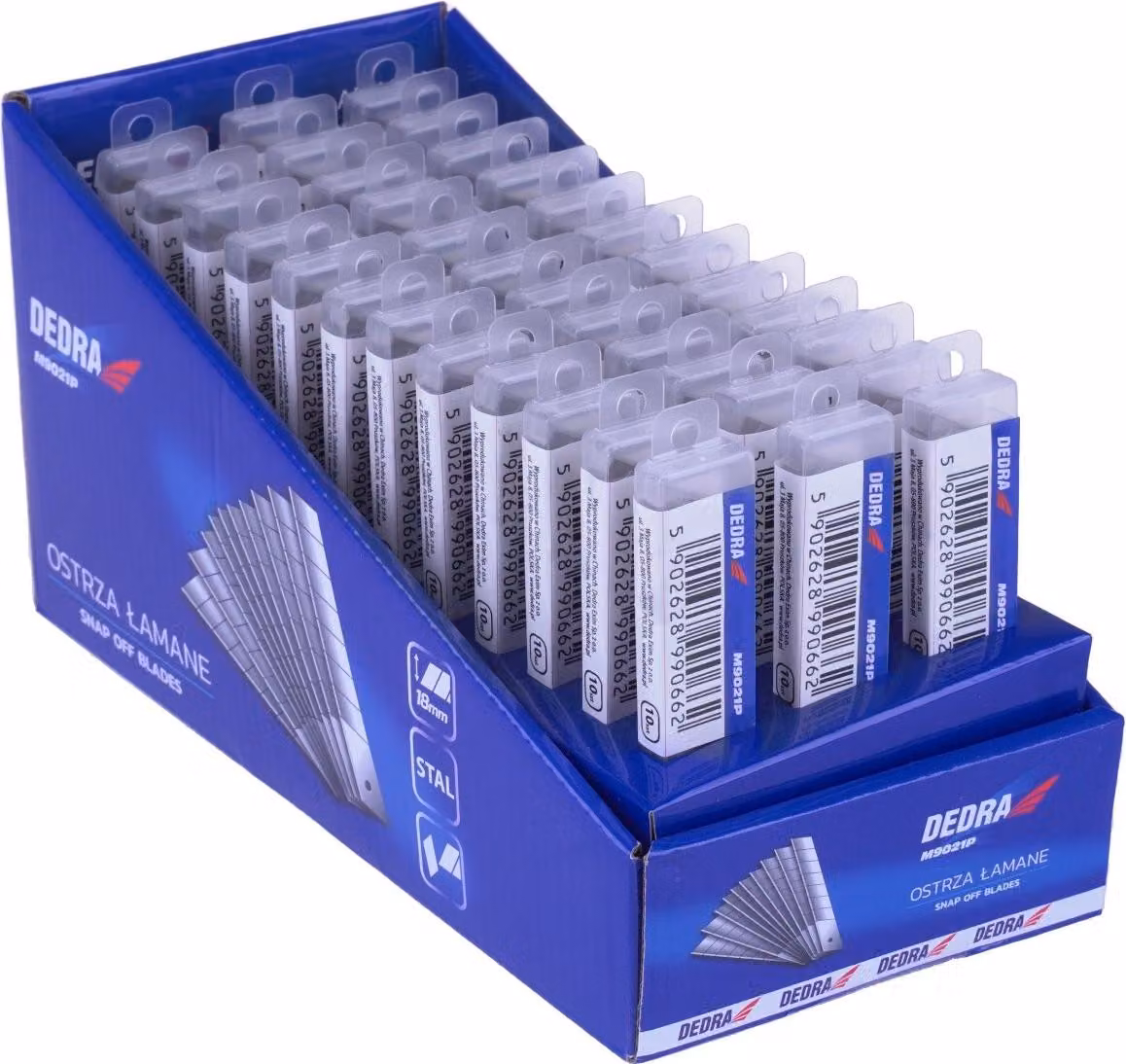 Lame da 18 mm, 10 pezzi x 36 pezzi - Espositore