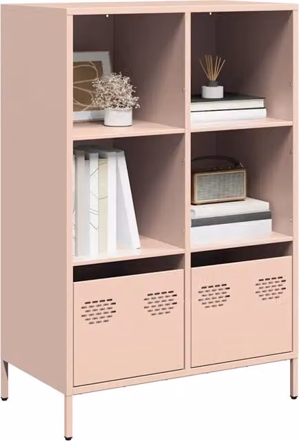 Credenza Buffet Armadio da Cucina Design Mania Rosa in Metallo L/P/H: 68 x 39 x 103,5 cm
