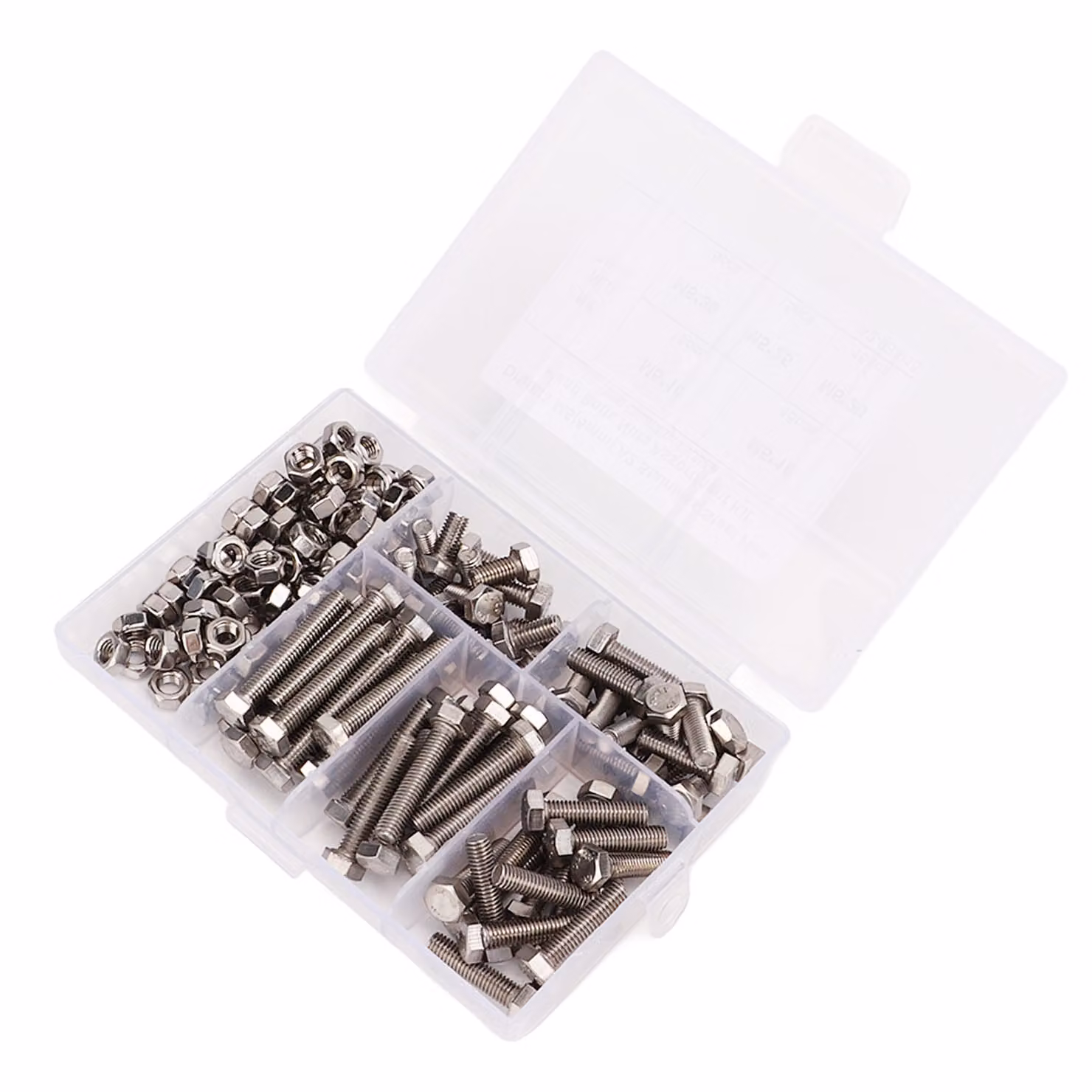 Set di dadi a vite M5, set di dadi esagonali, bulloni in acciaio inossidabile 304, set di assortimento di dadi a vite M5, kit di fissaggio a vite M5, set di dadi a vite in acciaio inossidabile