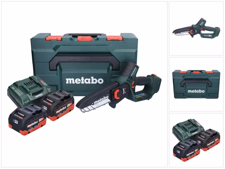 Metabo MS 18 LTX 15 sega da potatura a batteria 18 V 15 cm 5 m/s + 2x batteria ricaricabile 5,5 Ah + caricatore + metaBOX
