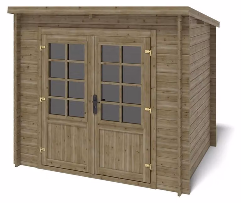 Casetta da giardino in legno - 5m2 - 2.5x2m - impregnata - 28mm - colore: verde