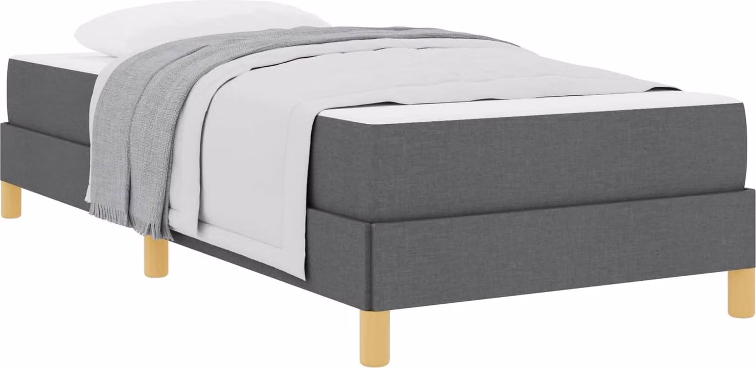 Letto a molle con materasso Grigio scuro 100 x 200 cm Tessuto