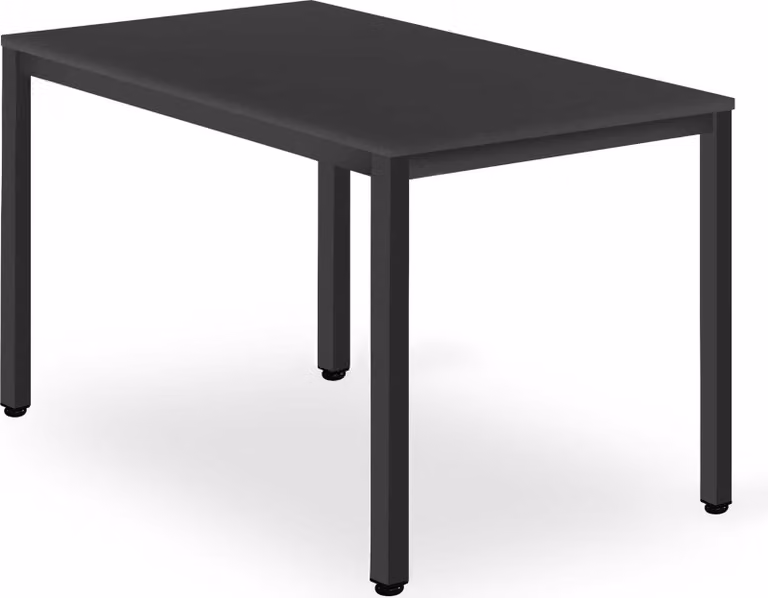 Tavolo Valora TESSA 120x60 Nero Gambe Nere - Tavolo rettangolare nero dal fascino minimalista