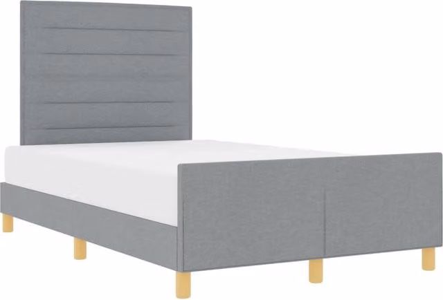 Letto matrimoniale | Letto per adulti | Struttura del letto Grigio chiaro 120 x 200 cm Tessuto